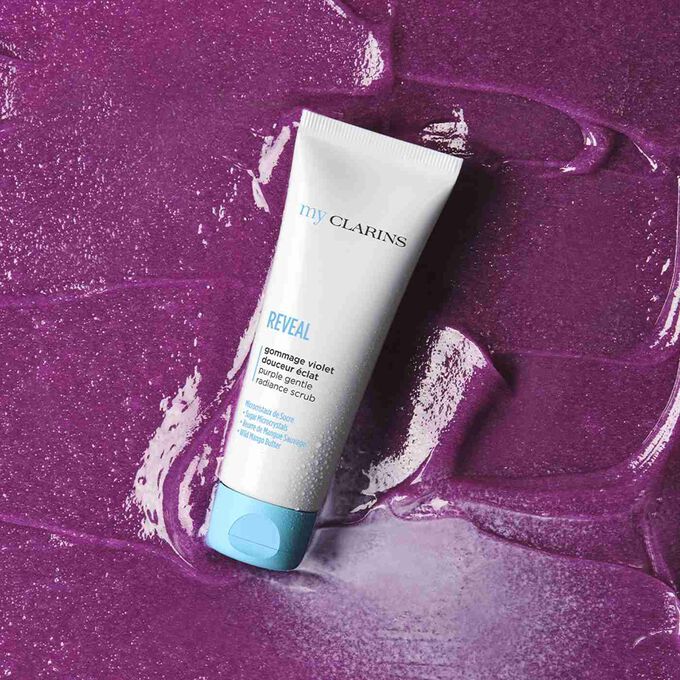 My Clarins REVEAL purple gentle radiance scrub