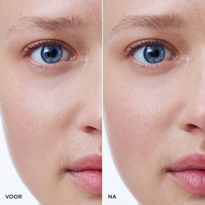 Voor-en-na-foto's van de wenkbrauwen van een vrouw die het Clarins Brow Pencil Wonder Define heeft gebruikt. Het resultaat: vollere en mooi gestructureerde wenkbrauwen.