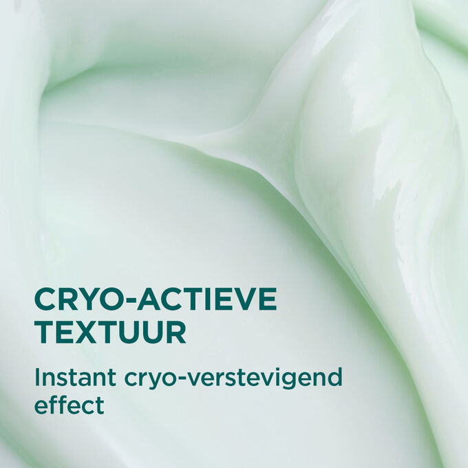 Focus op de cryo-actieve textuur met een verstevigend effect