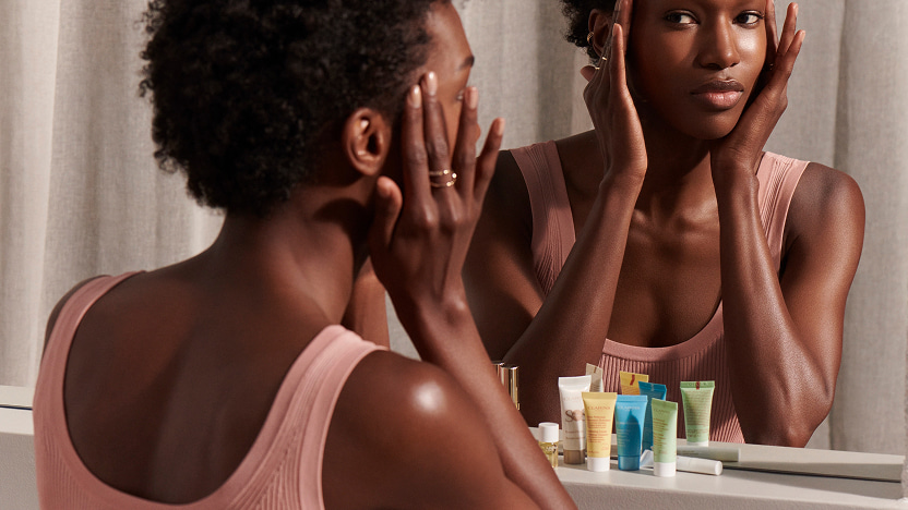 Model removing her make-up